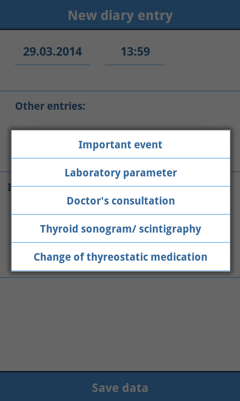 Thyroid diary- Hyperthyroidism Screen 1