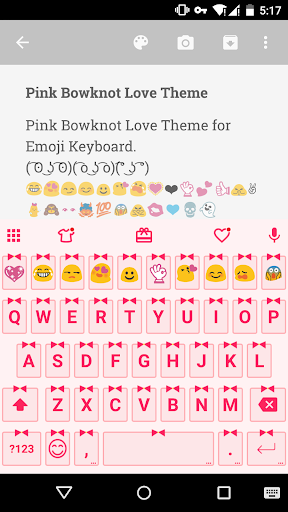 PinkBowknotLove Emoji Keyboard