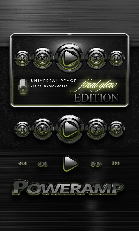Poweramp widget Olive Glow Screen 2