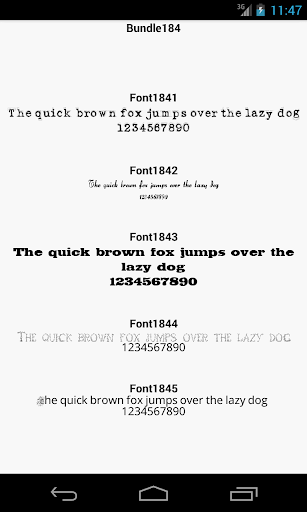 Fonts for FlipFont 184