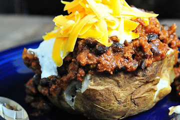 Chili Stuffed Baked Potatoes Recipe