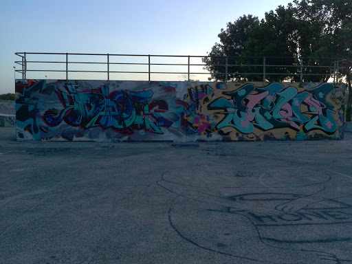 Graffiti Behind Skate Ramp 