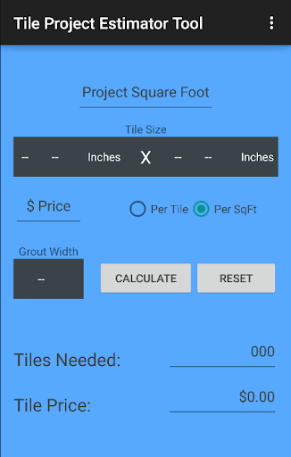 Tile Project Estimator Tool