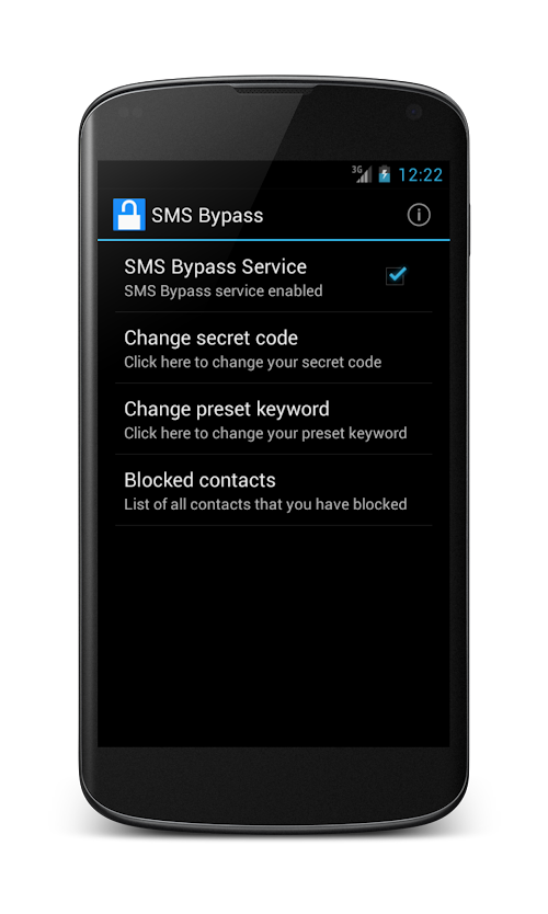 Android application [root] SMS Bypass screenshort