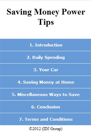 Saving Money Tips