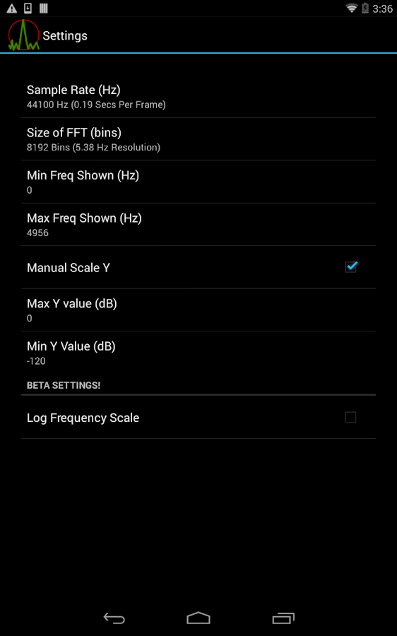    Spectrum Analyzer- screenshot  
