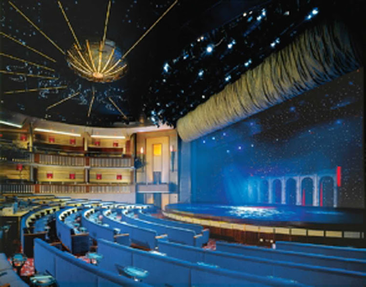 When the sun goes down, the stage heats up in the theater aboard Celebrity Infinity.