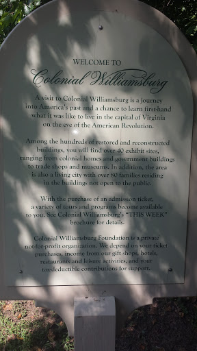 Welcome To Colonial Williamsburg Plaque