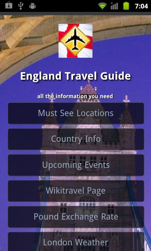 Android application England Travel Guide screenshort