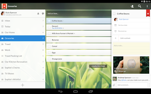 Wunderlist: To-Do List & Tasks - screenshot thumbnail