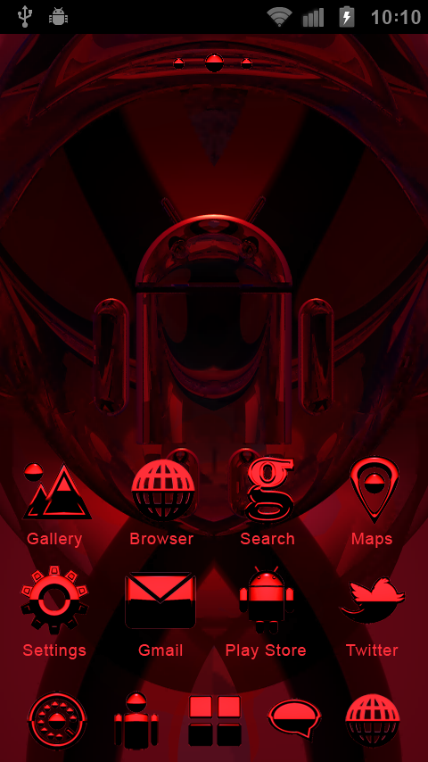 GO Launcher Theme A-RED Screen 2