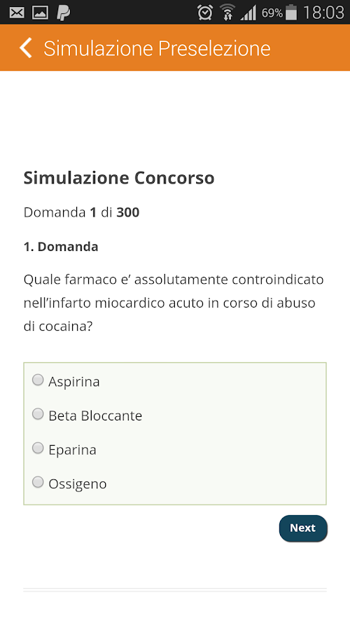 Android application Quiz Infermiere screenshort