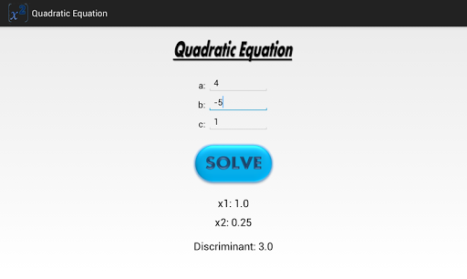 Quadratic Equation Solver