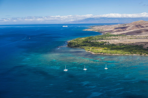 Boats near Hekili Point on Maui. 