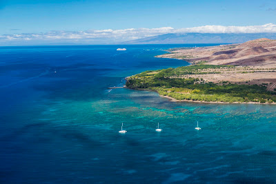 Boats near Hekili Point on Maui. 