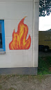 Wall on fire