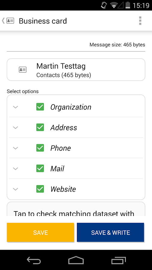    NFC TagWriter by NXP- screenshot  