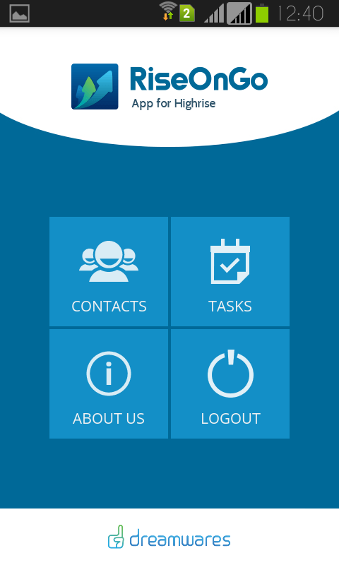 Android application RiseOnGo - Highrise CRM App screenshort