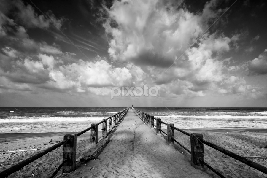 Jetty To Oblivion by Wan Azizi WS - Black & White Landscapes