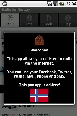 Radio for Norway pay app