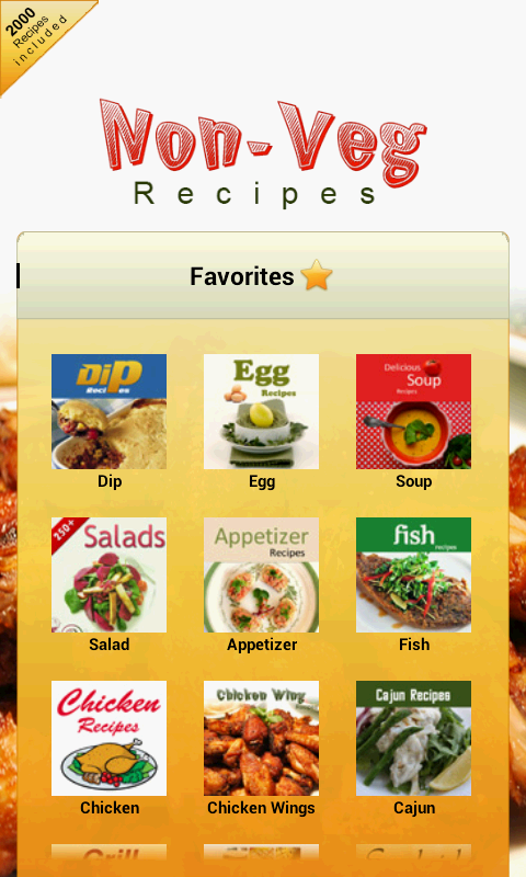 Android application 2000 Non-Veg Recipes (Cooking) screenshort
