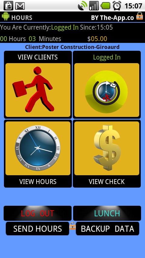 Android application .Hours - Time Clock/Card Pro screenshort