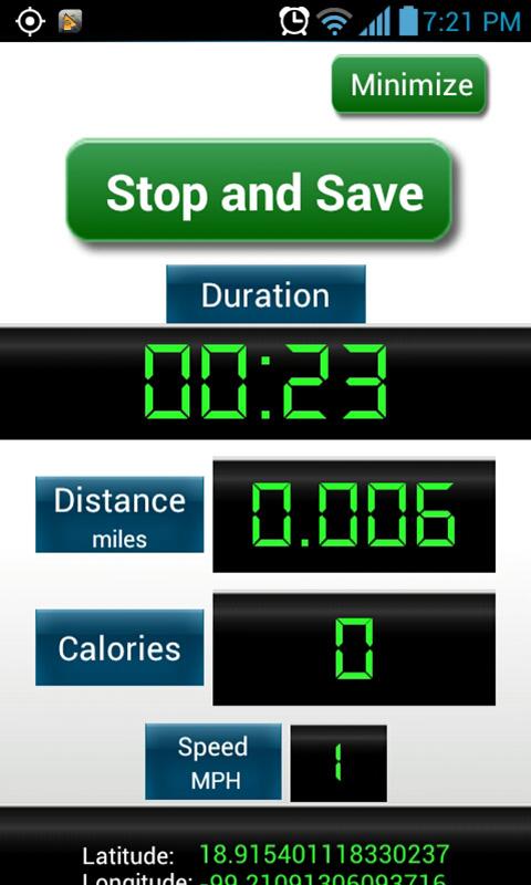 Android application Runnig GPS screenshort