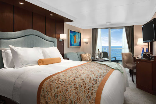 The impeccably presented Concierge veranda staterooms on Oceania Marina reflect many of the luxurious amenities found in the penthouse suites.