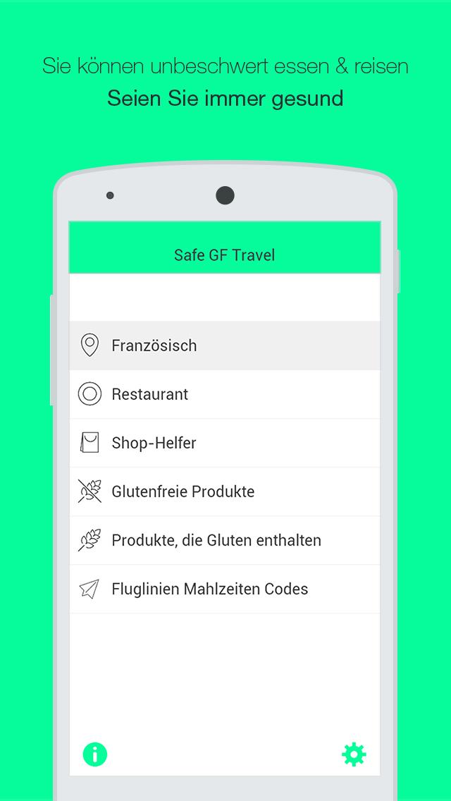 Android application Safe Gluten Free Travel screenshort
