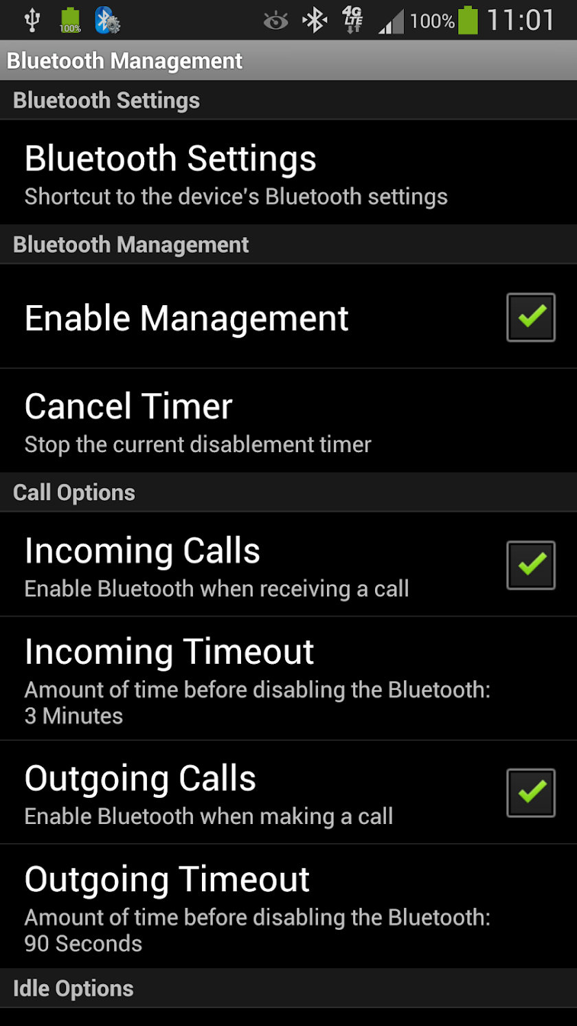 Bluetooth Management Screen 2
