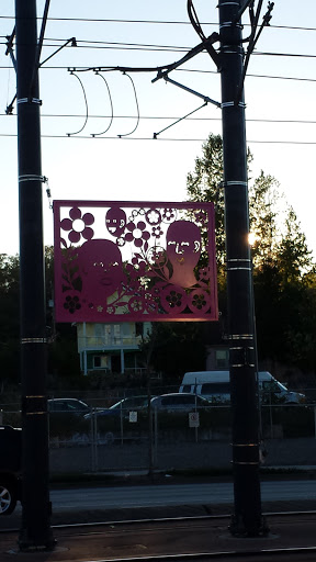 Pink Face Rail Art
