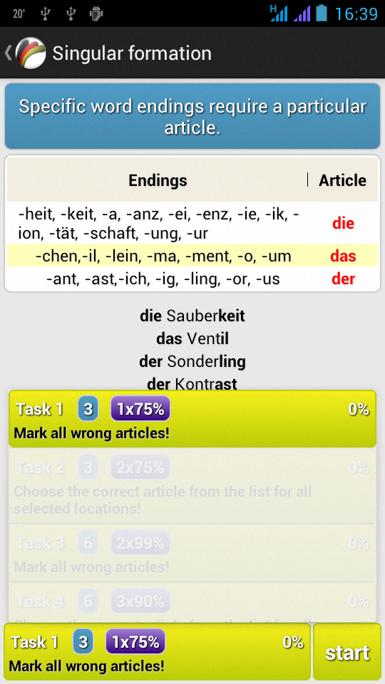 German Grammar Learning Full Screen 3