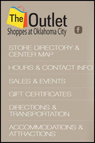 Android application Outlet Shoppes at OKC Premium screenshort
