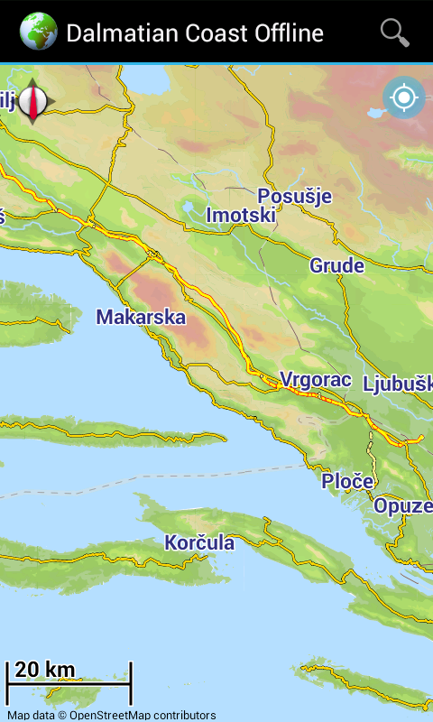 Offline Map Dalmatian Coast Screen 1