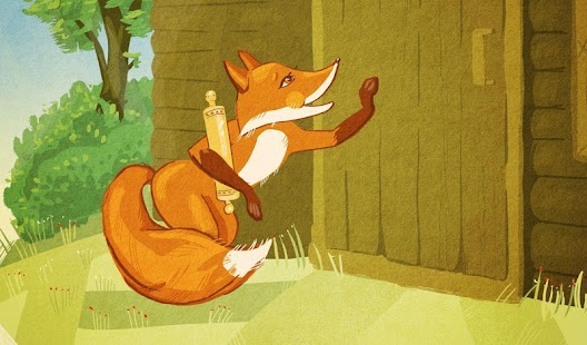 Fox with roller russian tale
