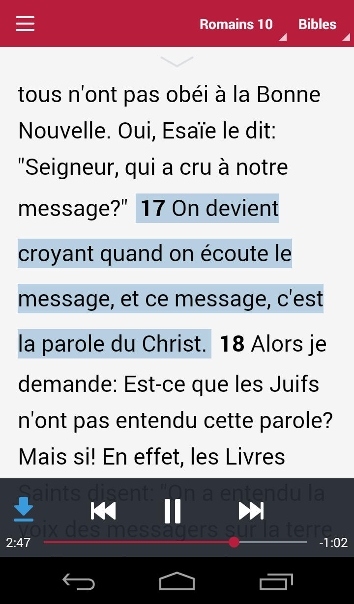 Android application Bible - Audio & Video Bibles screenshort