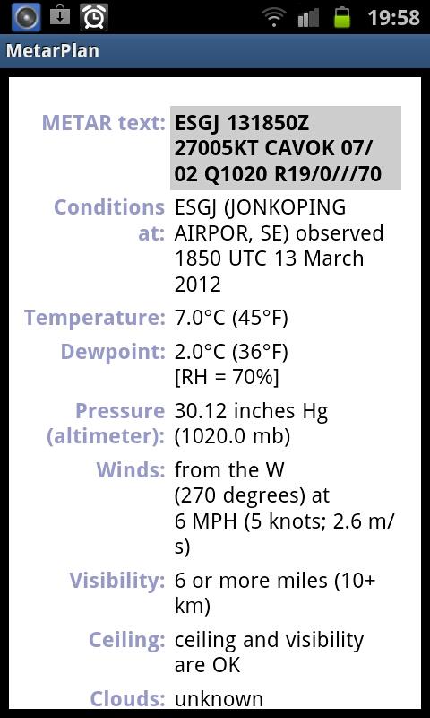 Metar Plan Screen 3
