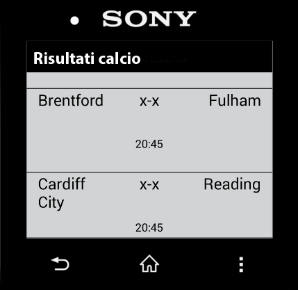 Android application Live Football Pro SmartWatch 2 screenshort