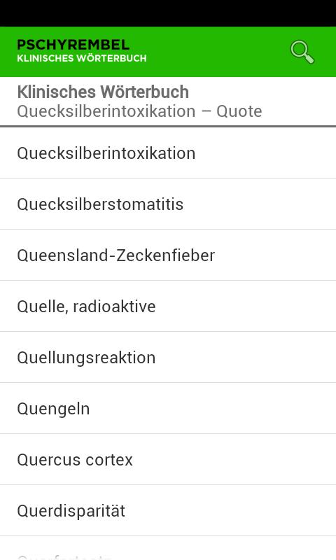 Android application Pschyrembel KW screenshort