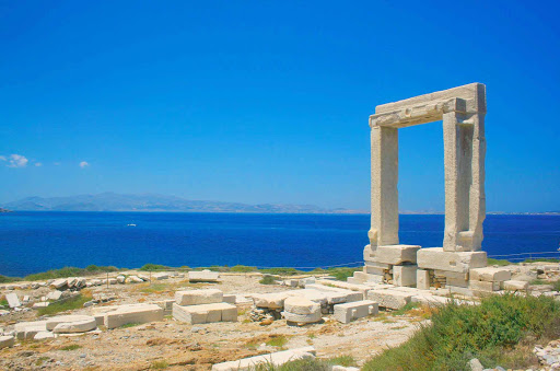 Ruins from the ancient Temple of Apollo on Naxos, Greece.