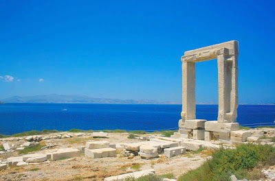 Ruins from the ancient Temple of Apollo on Naxos, Greece.