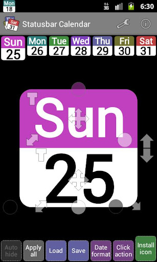 Status bar Calendar Demo