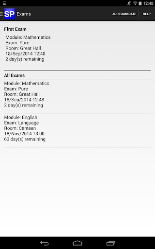 Student Homework Timetable