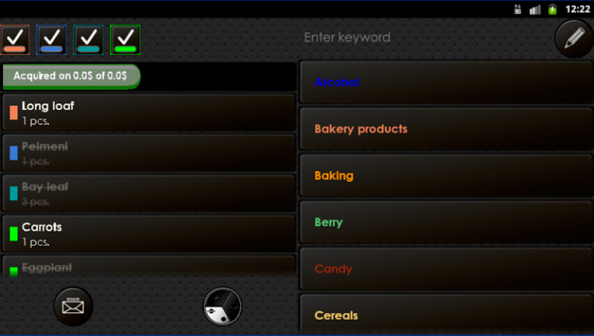 Shop list - Not to forget Screen 3