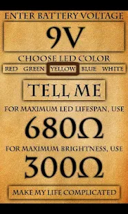 LED Resistor Calculator - screenshot thumbnail