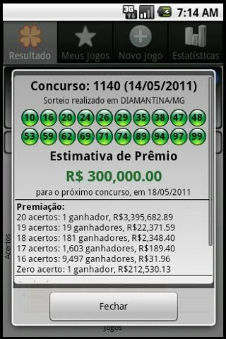 Lotomania Mobile - screenshot