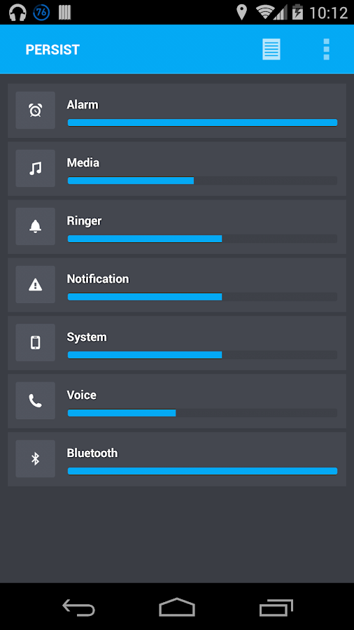 Persist +, Volume Control - screenshot