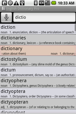 Android application BKS English Dictionary Pro screenshort
