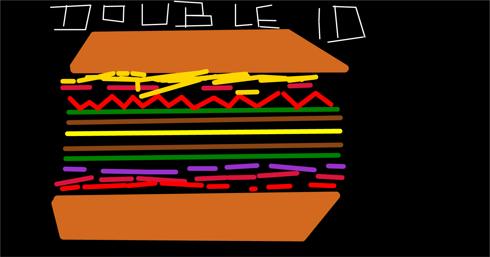 Hamburger Drawing 3: Double Cheeseburger