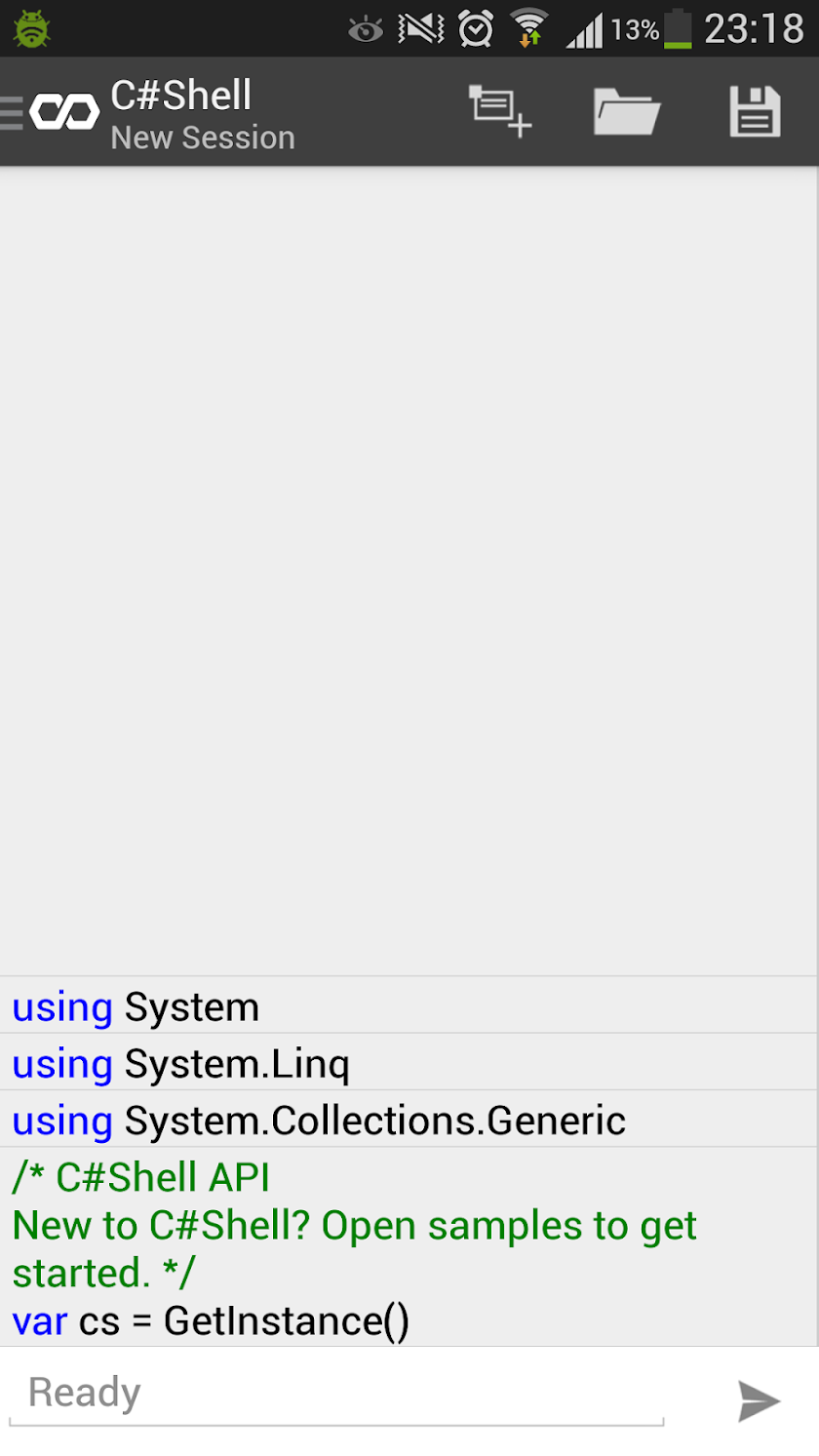 C# Shell (Compiler REPL) Screen 2